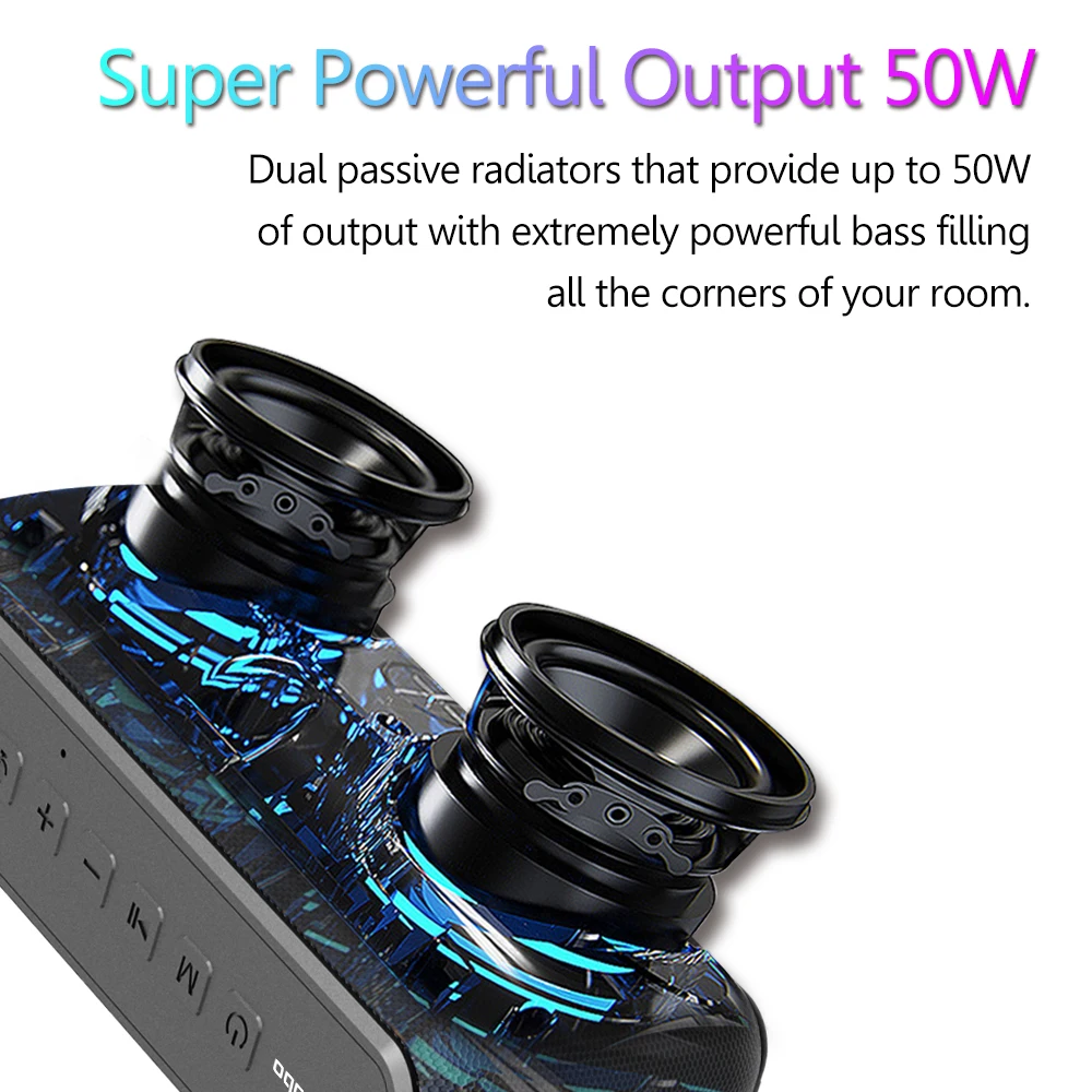 

XDOBO X7 40W Portable Wireless Speaker Bluetooth Soundbar Subwoofer with Deep Bass TWS Type-C IPX7 Waterproof 8-15 Hours BT4.2