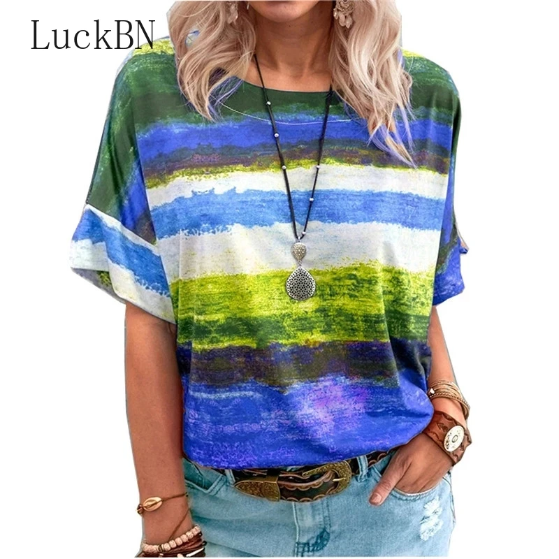 

Женская футболка с градиентным принтом, с круглым вырезом