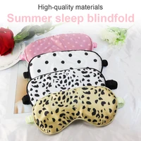 black dots leopard spots silk sleeping eye mask relaxing occular sleep light proof night mask for women man to sleep better soft