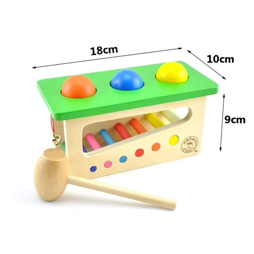 Детские красочные деревянные ударяющиеся шары хит игрушка забавный прокатки