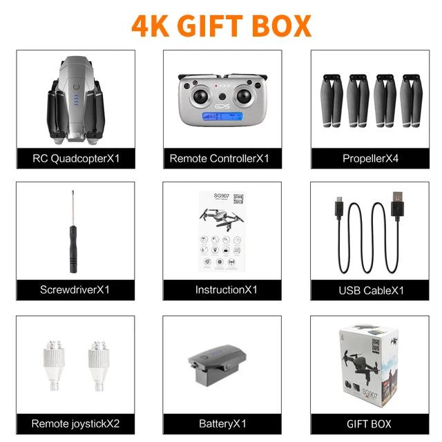 4K Gift Box Gps FOLLOW ME wifi FPV Квадрокоптер складной Дрон 4K 1080P HD камера Анти-тряска 50 раз зум RC вертолет Профессиональный 4K Дрон - Цвет: 4K Gift Box