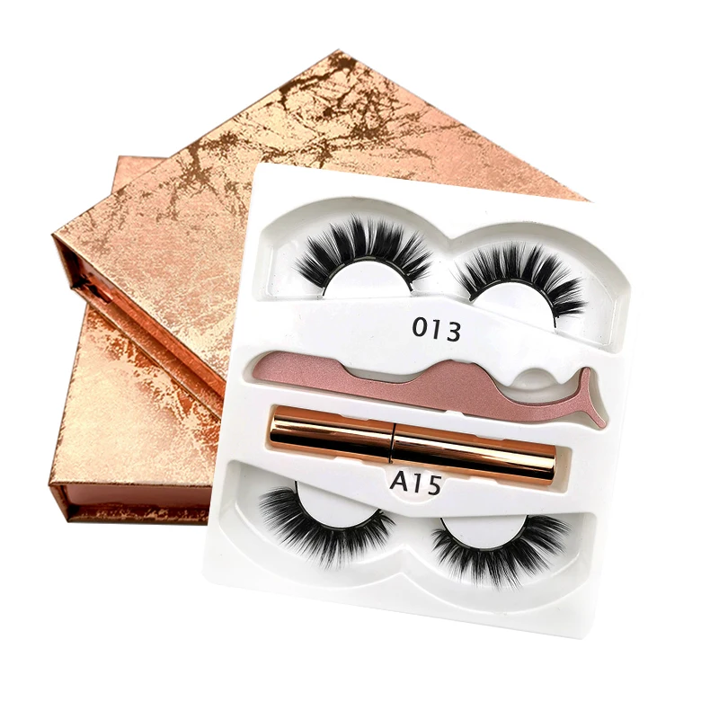 2 пары 5 магнитных ресниц и магнитная жидкая подводка для глаз Пинцет Набор