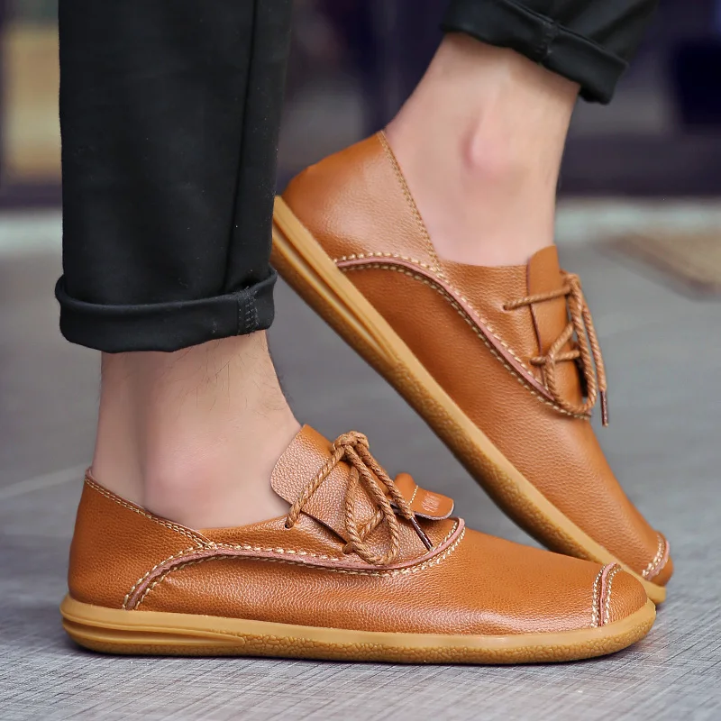 

Mens Shoes Retro Leather Casual Spring Autumn Breathable Design Driving Shoes Men Loafers Flats Moccasins