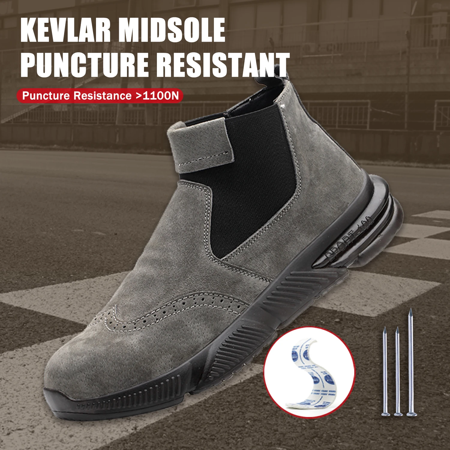 

Protection Steel Toe Work Safety Male Shoe Anti-smashing Leather Casual Men Industrial Waterproof Construction Site Boot