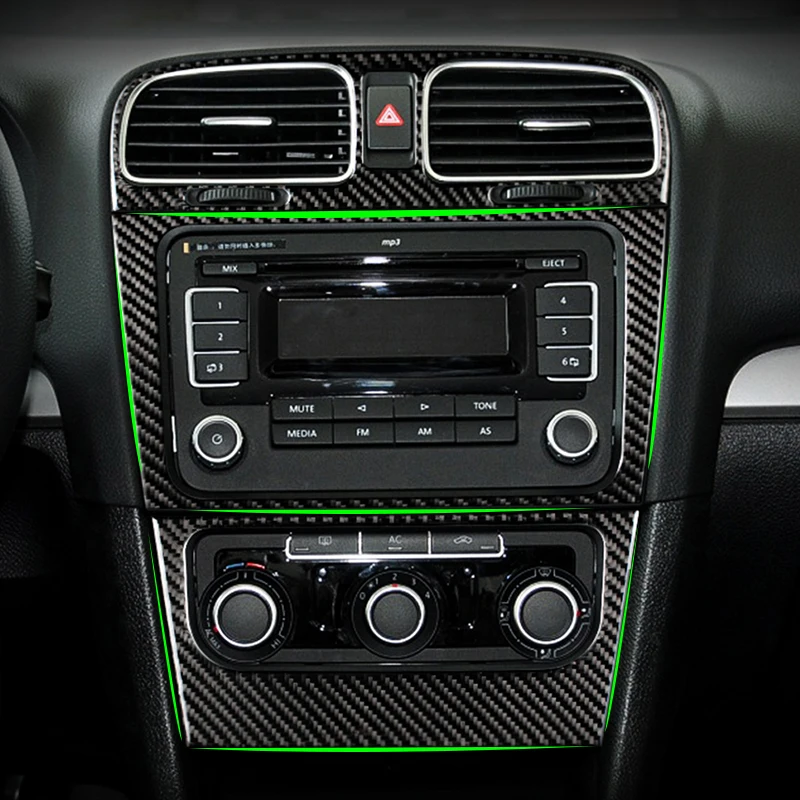 

Car Carbon Fiber Center Control CD Panel Volume Switch Cover Sticker Trim for VW Golf 6 MK6 2010 2011 2012 2013
