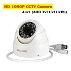 Камера видеонаблюдения HD 1080P 4 в 1 AHD TVI CVI CVBS 1920*1080 2 Мп, купольная камера безопасности для помещений, камера с меню osd и кабелем