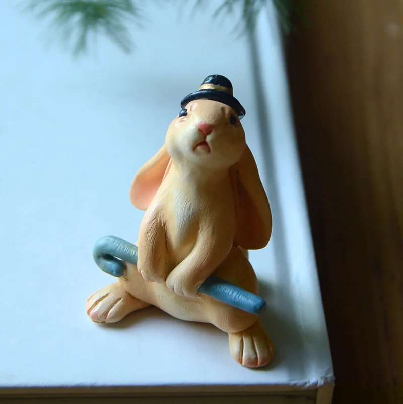 Креативные украшения в виде кролика Поющая музыка Фигурка животного офисное и