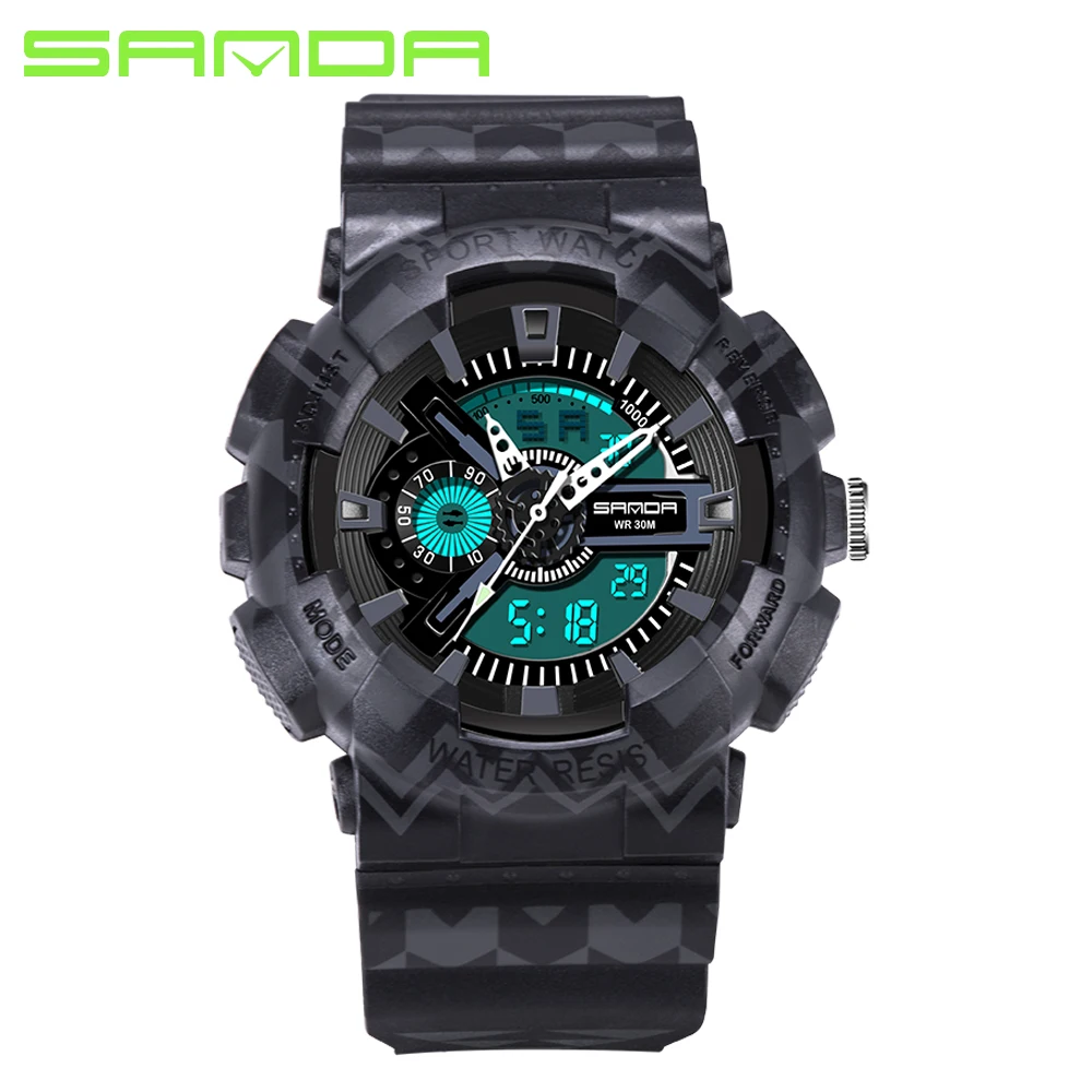 

SANDA Brand Chronograph Sports Watches Men Waterproof Silicone Clock Camping Students Fashion Casual Wrist Watch Relogio 999
