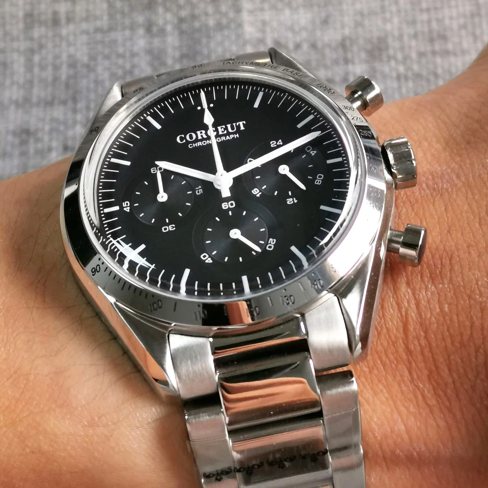 Мужские кварцевые часы с хронографом 40 мм черный/белый/синий/зеленый циферблат