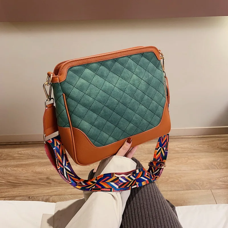 2021 Мода нить решетки сумки через плечо для женщин в винтажном стиле рубашки с