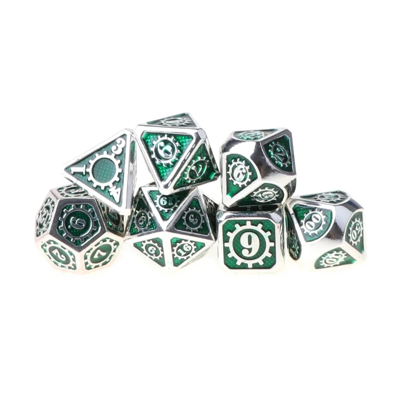

2021 Top 7 PCS Steampunk Style Metal Dice Metallic DND Game D&D Dice with Free Metal Case