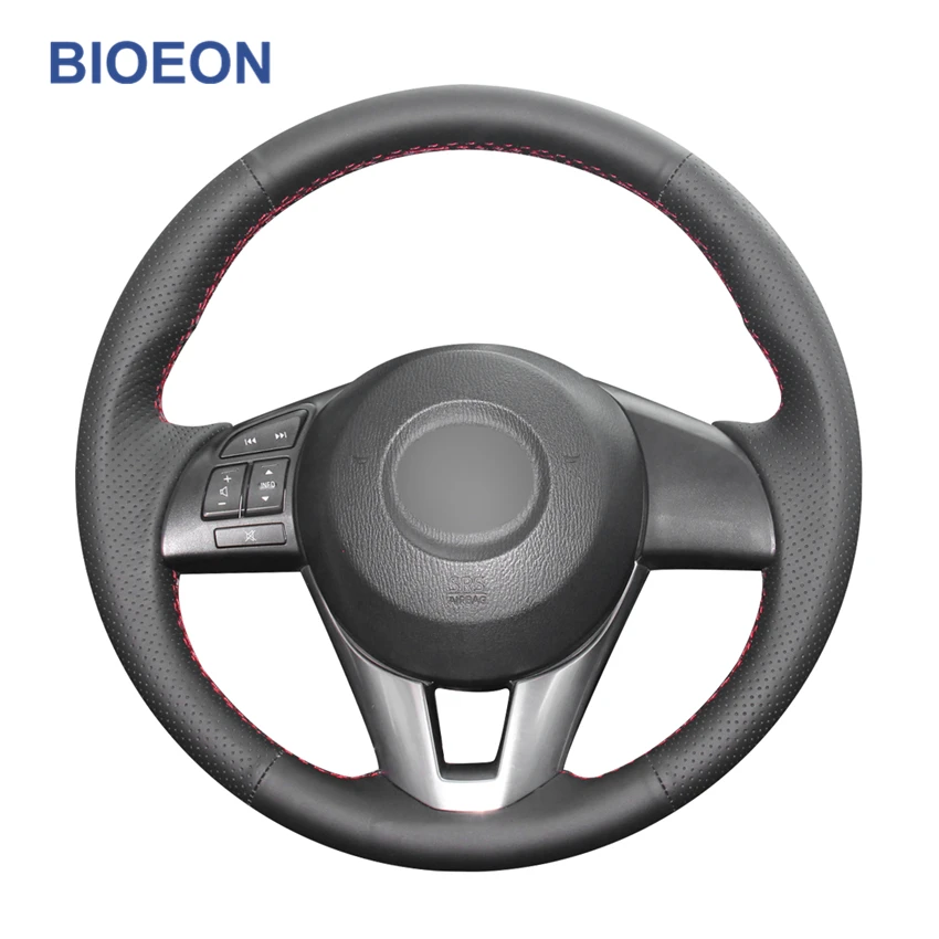 

Black PU Artificial Leather Hand Stitch Car Steering Wheel Covers for Mazda 3 Axela Mazda 6 Atenza Mazda 2 CX-3 CX-5 Scion iA