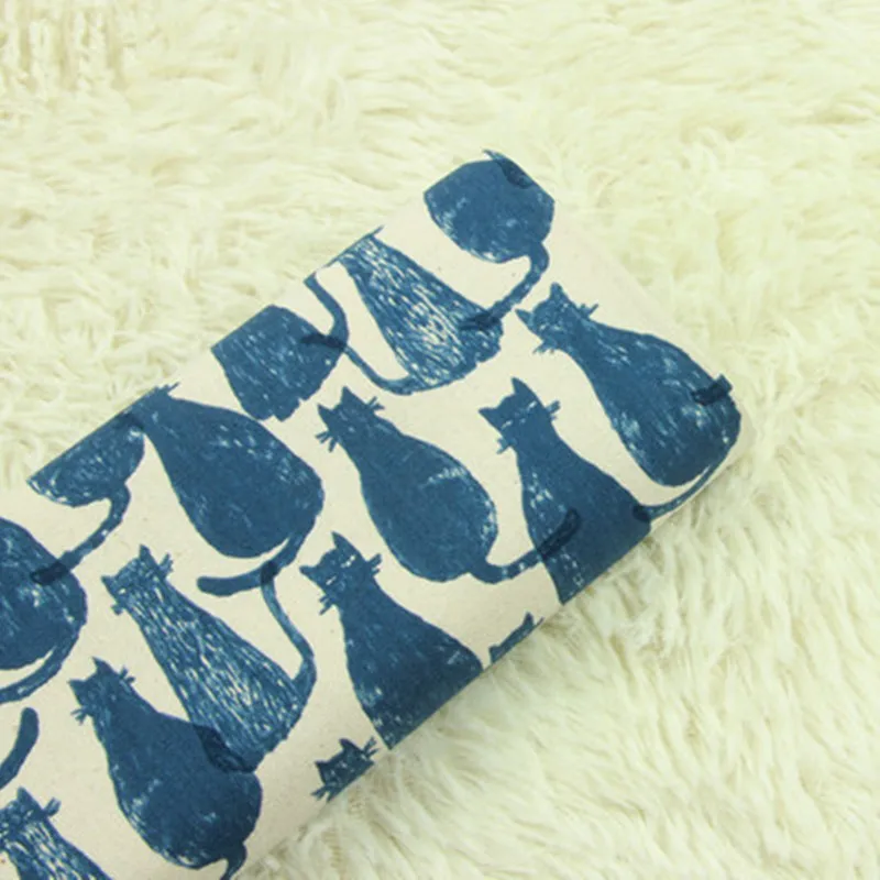 Половина двор ткань из плотного хлопка с милый рисунок кошкой Собственными