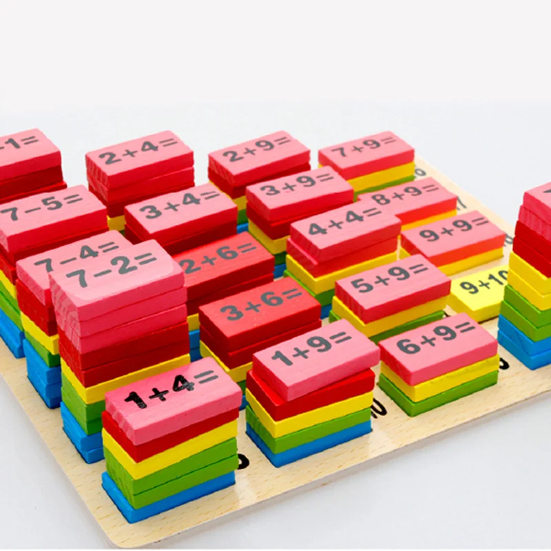 

Colored Wooden Domino Blocks Math Toys For Kids Montessori Educational Children Counts Game Funny Gift Mathematical Toy