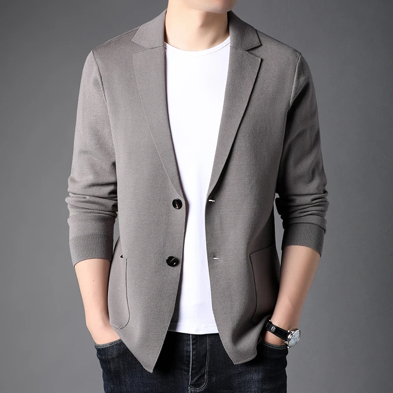 

Men's cardigan spring and autumn style with pocket Fashion Button sweater, work clothes sweater coat
