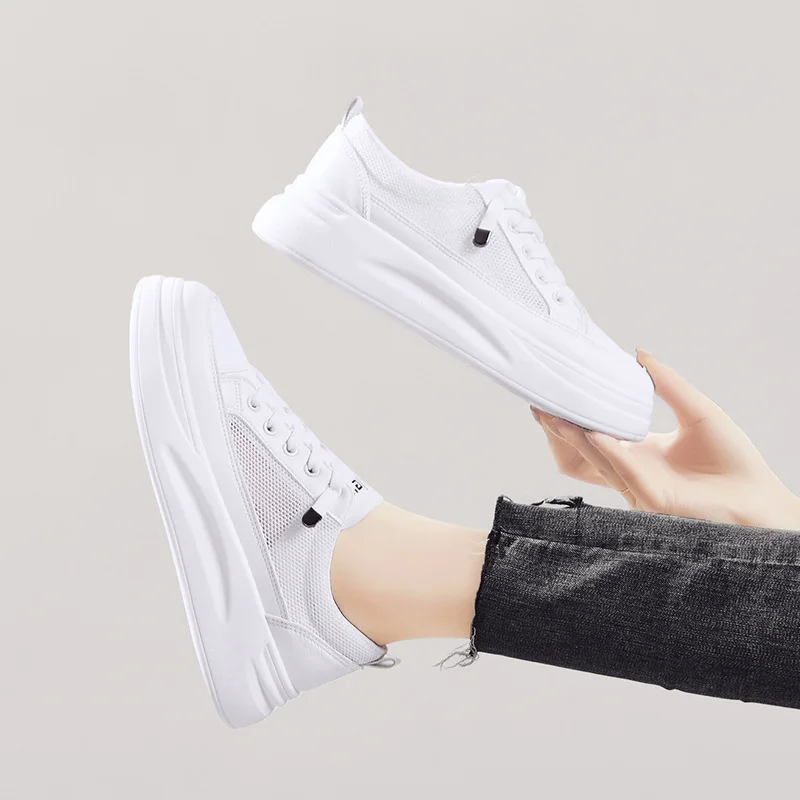 

New Sneakers Women 2020 Breathable Mesh Casual Shoes Female Fashion Sneaker Lace Up High Leisure Women Vulcanize Shoe Platform