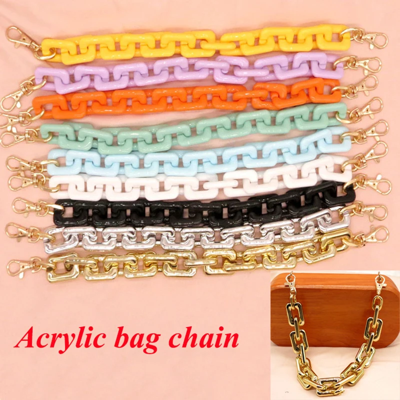 

New Fashion Woman Bag Chain Detachable Parts Replacement Chains Solid Color Acrylic Strap Shoulder Handle Chain Bag Accessories