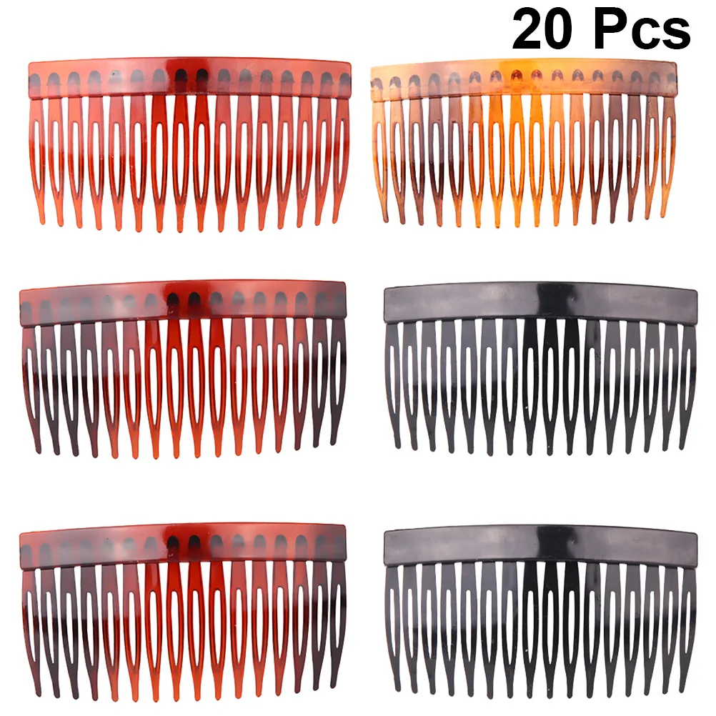 

20 шт., пластиковые гребни для волос, 16 зубьев
