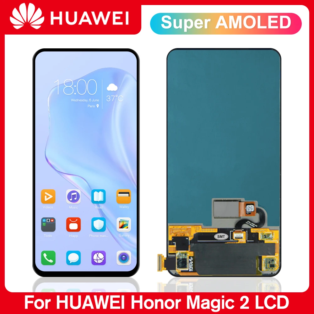

100% протестированный Super AMOLED дисплей Honor Magic 2, оригинальный ЖК-дисплей HUAWEI Honor Magic 2, ЖК-дисплей с сенсорным экраном и дигитайзером в сборе, заме...