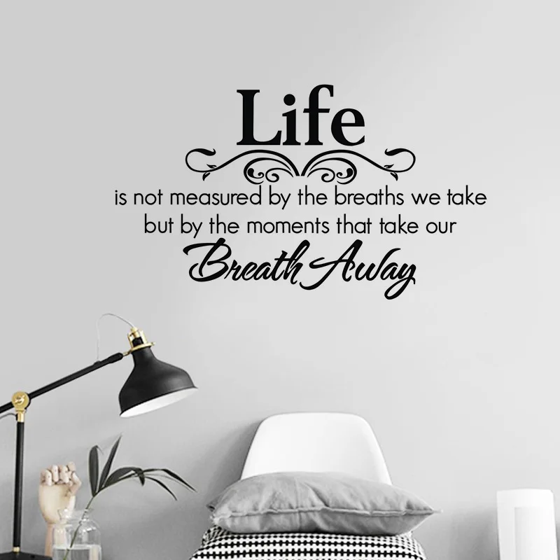 

English Character Words Life Is Not Measured Wall Sticker Wallpaper Art Mural Sticker of Home Decoration