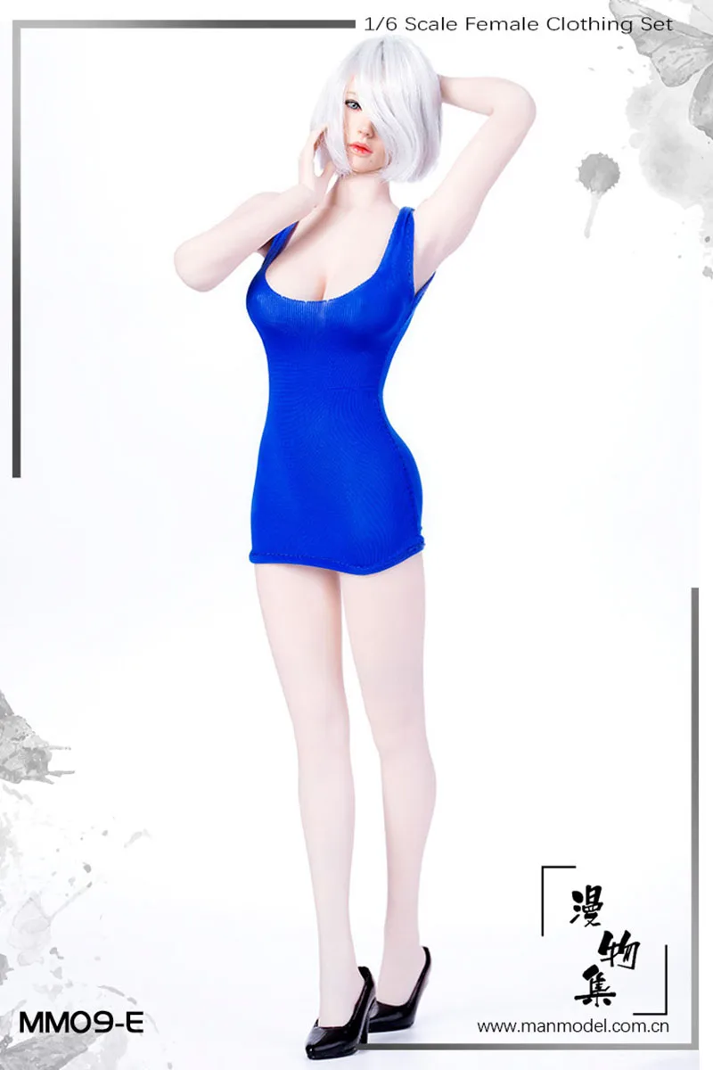 

1/6 Female Sexy Close-fitting Camisole miniskirt Clothes Accessories MM09 Fit 12'' Female Soldier Action Figure Body Dolls