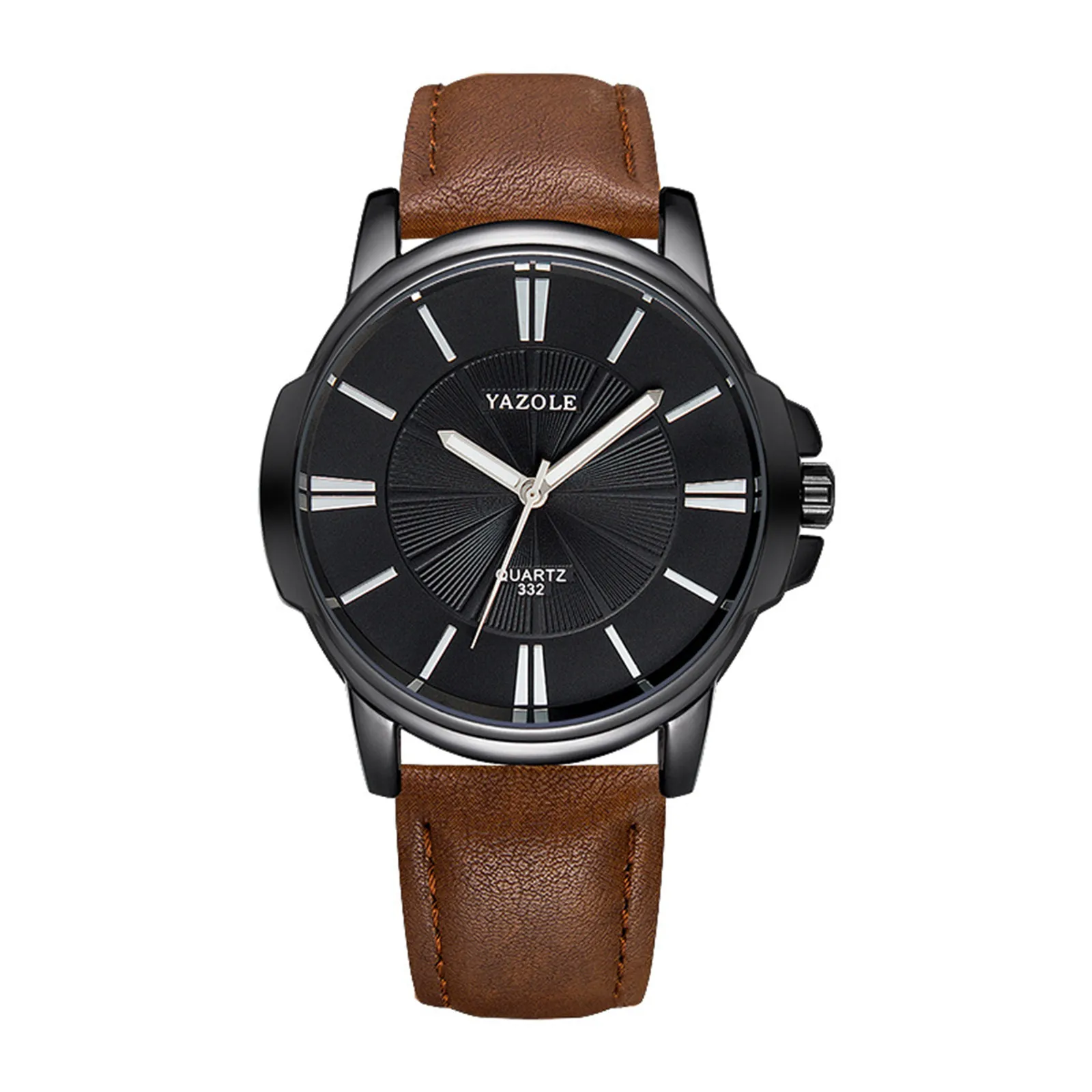 

New Watch Quartz Analog Wrist Watch Black Band Black Dial Faux Leather Band Mens Blu-ray Roman Numerals Minimalist Watch 2021