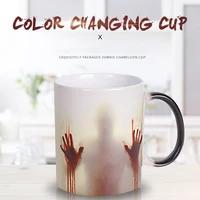 350ml creative personality halloween horror chameleon cups porcelain hot water gradually changes color thermal mug drinkware