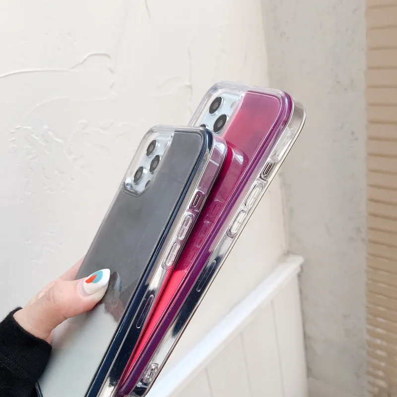 Блестящий светящийся неоновый песок чехол для iphone 13 12 11 Pro X XS MAX XR 7 8 6 6s Plus жидкий