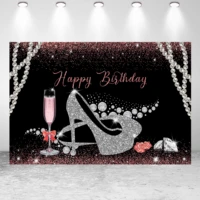 seekpro womans girls birthday celebrating party backdrop glitter rose pearl customized banner poster photo studio background