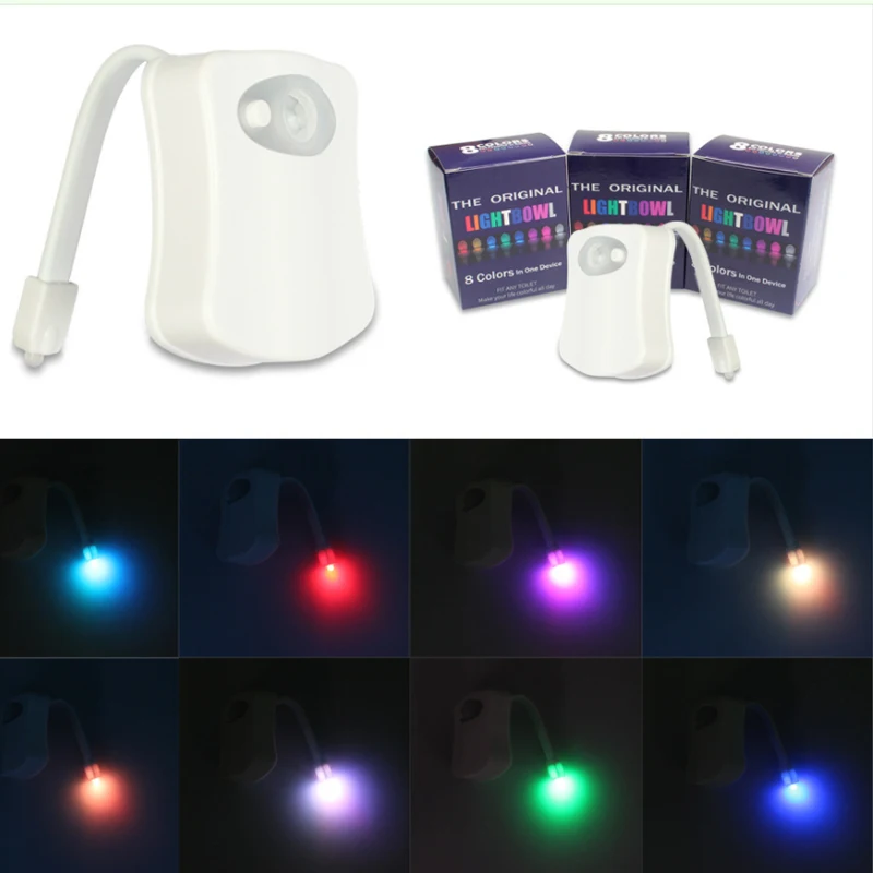Светильник для туалета водонепроницаемый с датчиком движения 8 цветов | Лампы и