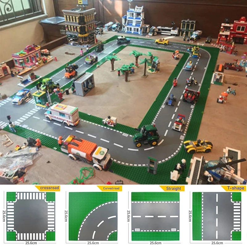 

Baseplate City road Street colorful River Sandy Beach Island Seaside Base Plate sets Compatible All Brands bricks