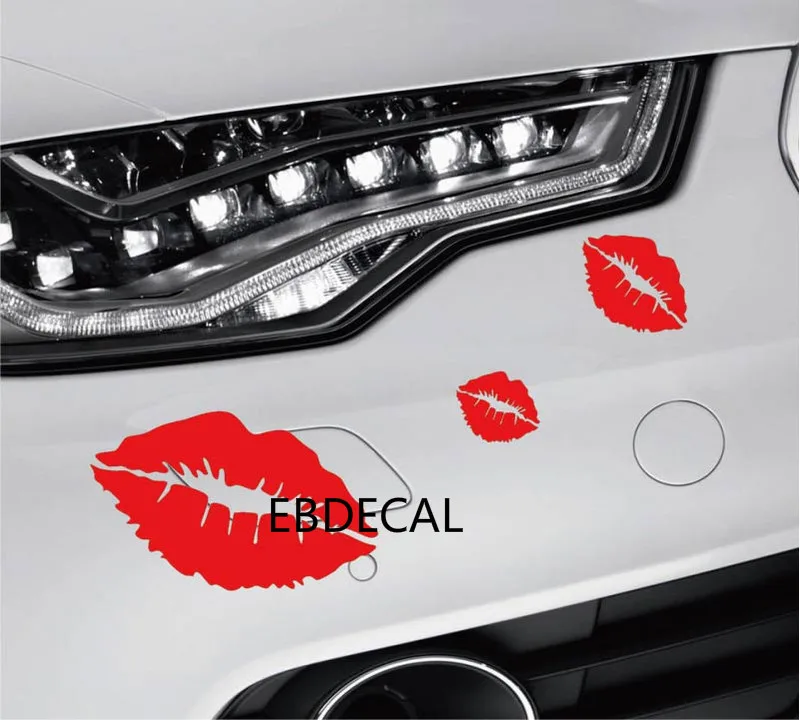 EDECAL поцелуй красных губ для автомобиля/бампера/окна виниловые наклейки стикеры
