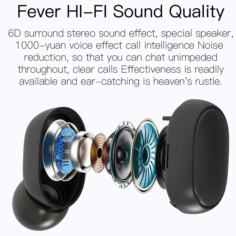 TWS Bluetooth Earphone Wireless phones Gaming Headset for Airdots Mini Earbuds with LED Display Huawei Xiaomi E6s | Электроника