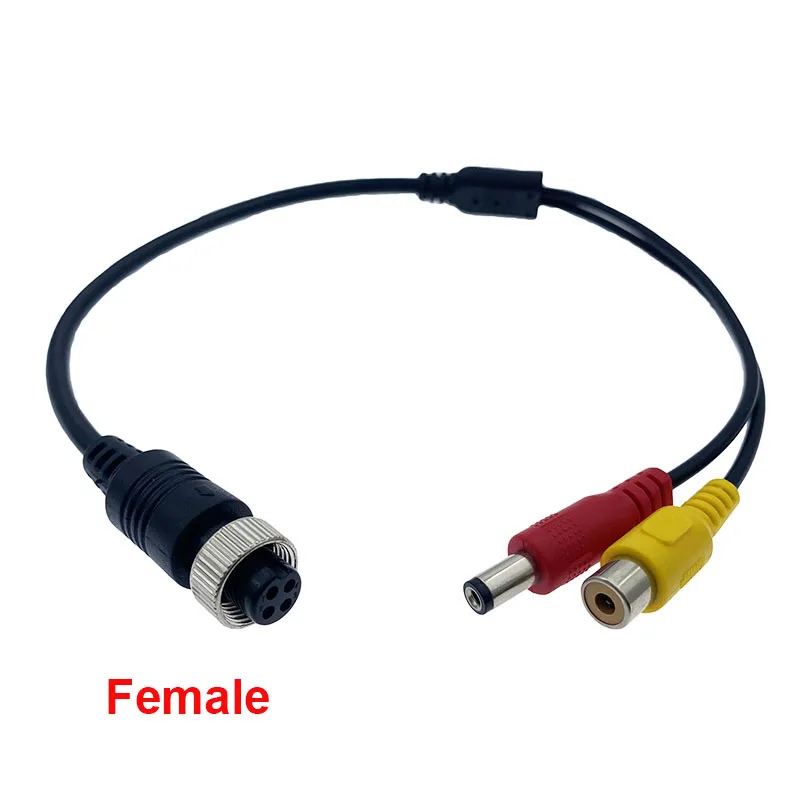 1Pcs GX12 4Pin Aviation Male / Female Plug to RCA DC Cable M12 Adapter for CCTV Camera Security DVR Microphone 35CM - купить по