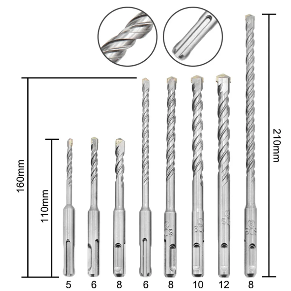 

8/11Pcs Electric Hammer SDS Plus Chisel Bits Set for Electric Hammer Drill Bits Kit For Concrete Wall Brick Block Hole Saw Dril