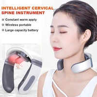 4d smart electric neck massager far infrared heating pain relief health care relaxation cervical vertebra physiotherapy massger