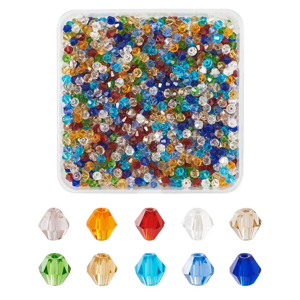 

Кристальные стеклянные бусины pandahall 1500 шт./кор., бусины-разделители для изготовления украшений «сделай сам», для ожерелий, браслетов, отверс...