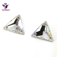 yanruo 3270 triangle crystal sew on crystals clean glass rhinestones sewing for wedding dress clothes crafts