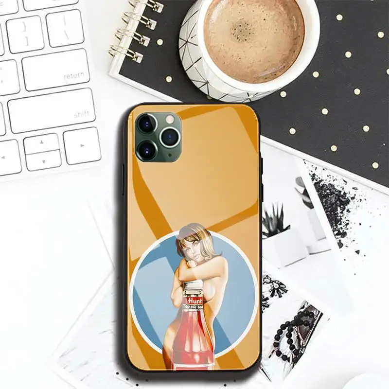 

Retro sexy girl Phone Case case For Iphone 11 Pro MAX XR X 7 8Plus SE2020 DIY Shockproof Glass Soft Silicone Edge