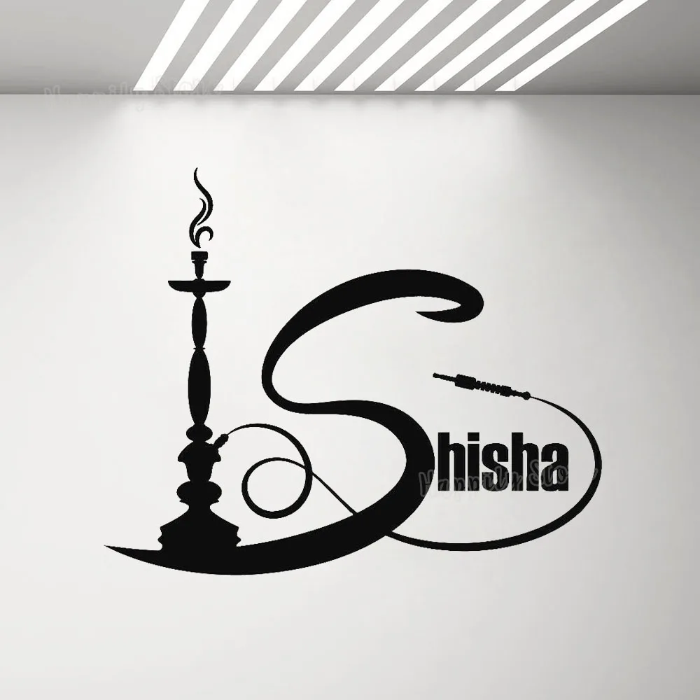 

Shisha Wall Art Decal for Living Room Smoke Hookah Smoking Bar Lounge Vinyl Wall Stickers Mural Home Decoration Decals G874
