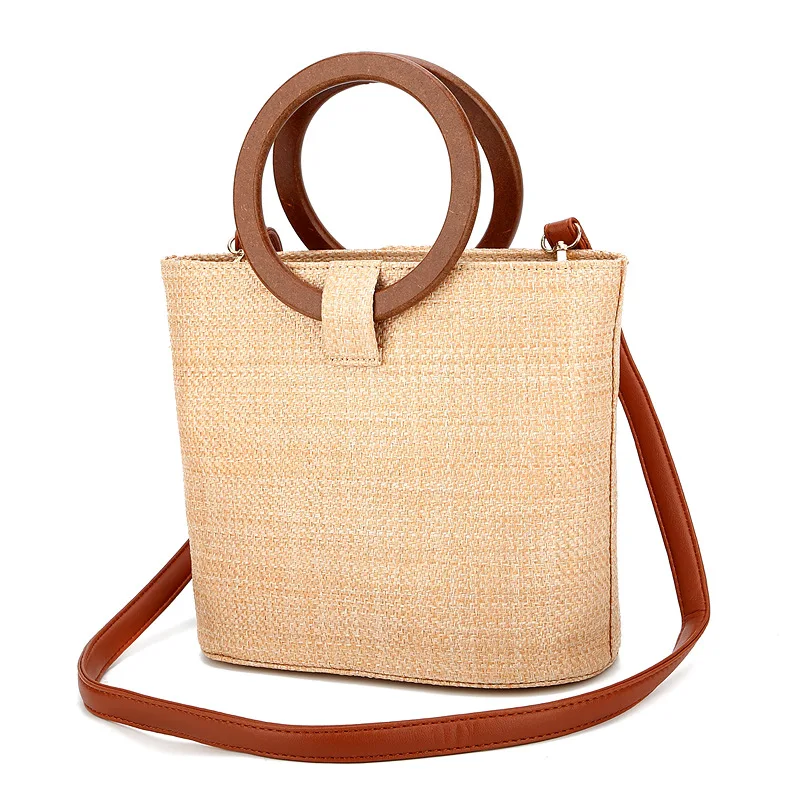 BELLELIFE винтажная Повседневная Соломенная Сумка для женщин тканая пляжная сумка