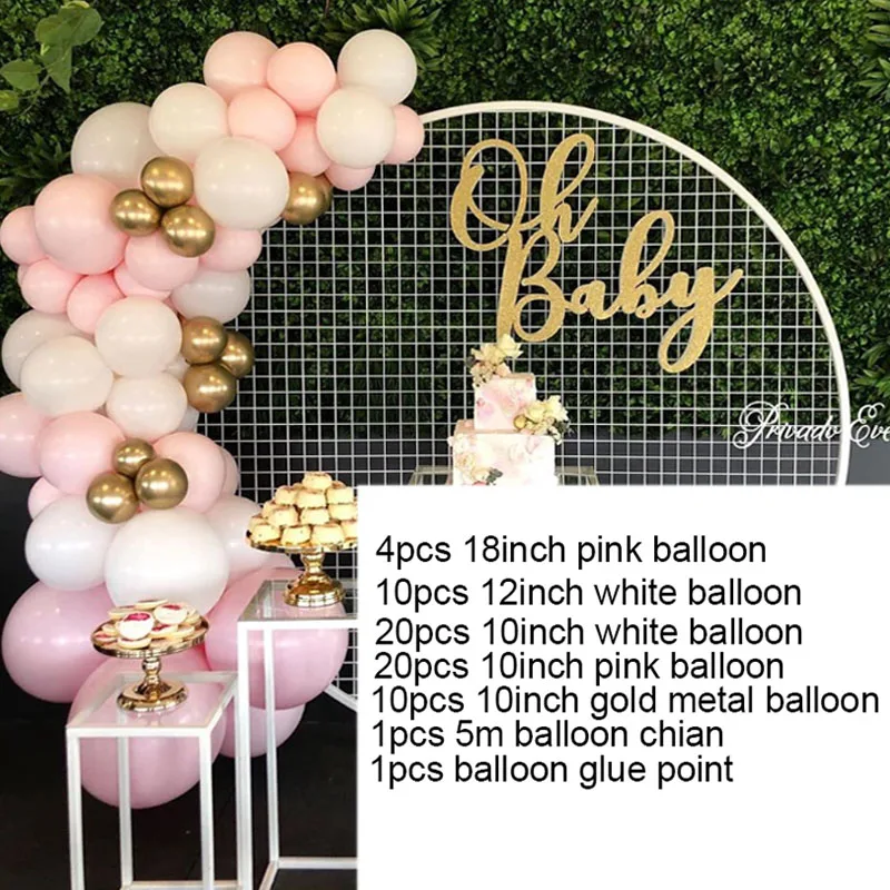 66pcs White Pink Macarons Ballons Pastel Party Candy Balloons 1st 2nd 3th Birthday Decorations Girl Boy Baby Shower Decor | Дом и сад