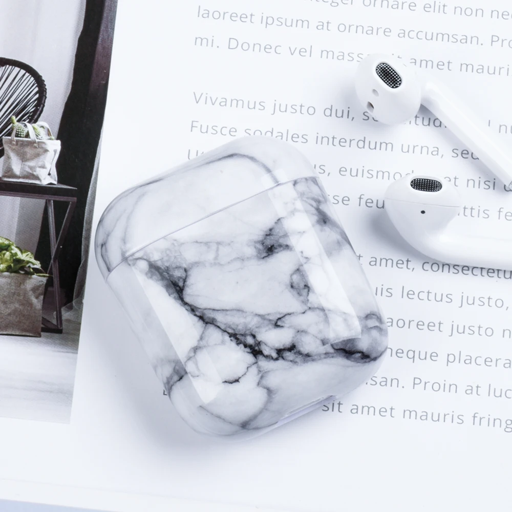03 Роскошный Твердый чехол из поликарбоната с мраморным узором для Apple Airpods, защитный чехол, беспроводной чехол для наушников с Bluetooth, чехол для зарядки, сумки - Цвет: 03