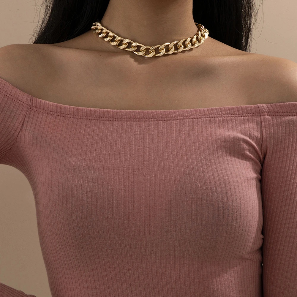 

Retro Cool Hip Hop Exaggerated Cuban Big Chunky Chain Necklace & Pendant Bracelet Punk Maxi Choker Men Women Charm Jewelry Set