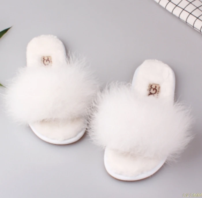 Fur Furry Slide Sweet Feather Thick Bottom Beach Female Sandals Hair Flip Flops Women Home Slippers Indoor Soft