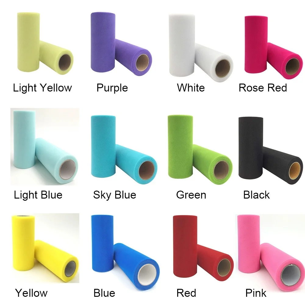 Рулон тюля 25 ярдов 15 см белая органза в рулоне красный синий тюль ткань для юбки