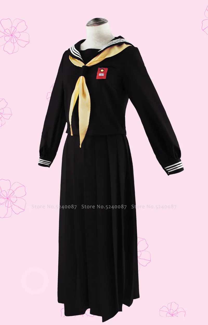 Японская школьная форма для девочек Матросская футболка темно синего цвета