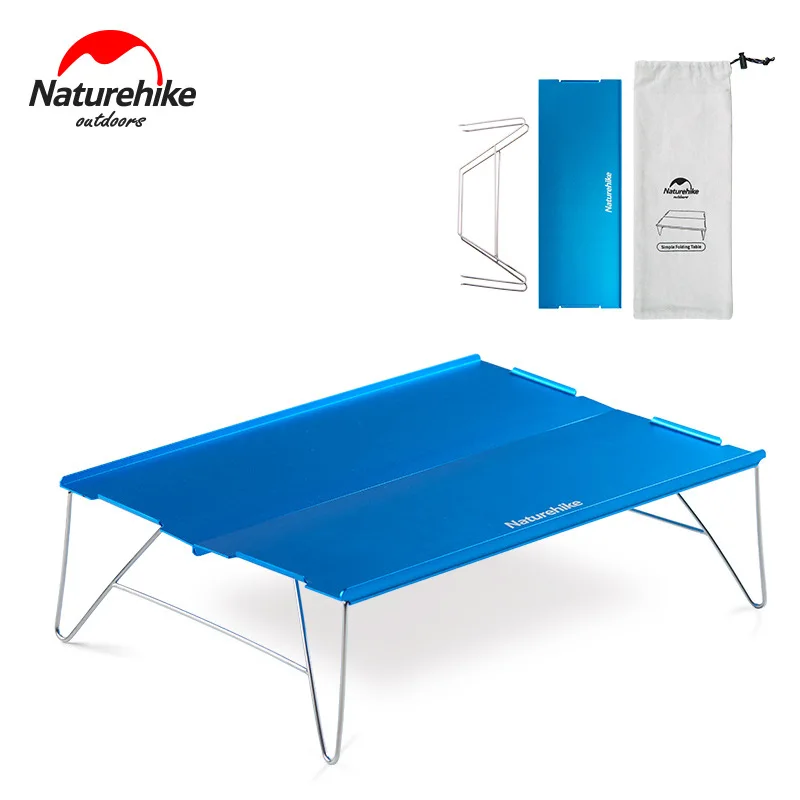 Синий Naturehike NH17Z001-L портативный складной стол для кемпинга с алюминиевой столешницей для пикника на открытом воздухе барбекю для приготовления пищи - Цвет: Синий