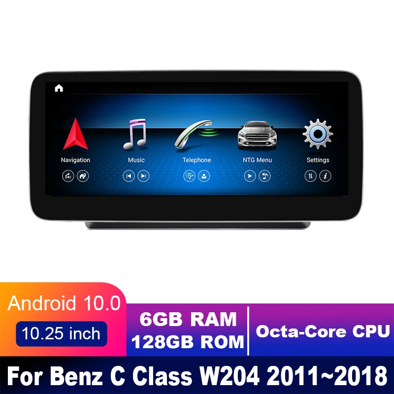 4G LTE 6GB+128GB Android display For Mercedes Benz C Class W204
2011~2018 10.25" touch screen GPS Navigation car radio stereo