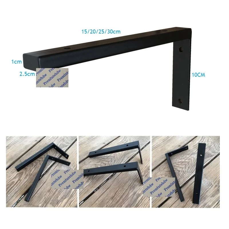 1 пара (2 шт.)/Лот L образный дизайн матовый черный настенный кронштейн для полки